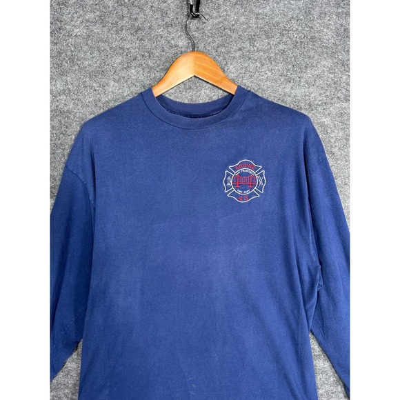San Francisco Fire Dept Engine 43 Long Sleeve T-Shirt Mens XL Blue Hanes Beefy-T - Picture 6 of 15